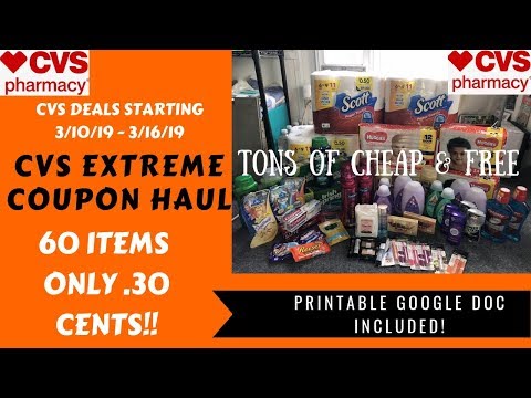 CVS Extreme Coupon Haul Deals Starting 3/10/19~60 Items ONLY .30 Cents Each! Tons of FREE & Cheap❤️