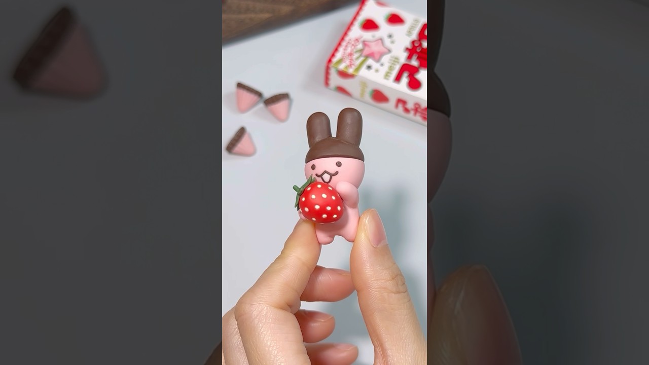 アポロちゃんのミニフィギュア作ってみた！#バレンタイン #チョコレート #clay #figure #miniature