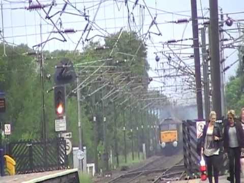 GBRF Class 66720 rainbow liv south on coal  AND 47/57 STATESMAN RAILTOUR 30 JUNE 2012 NORTHALLERTON