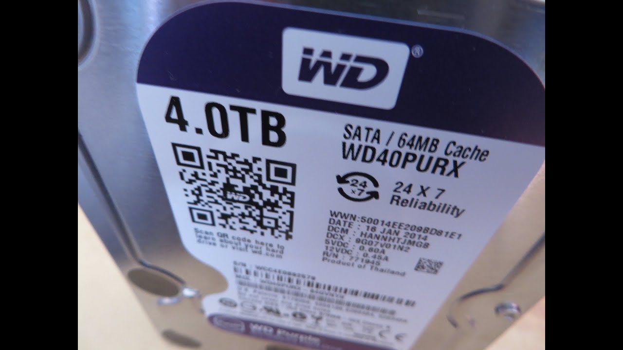 Жесткий диск HDD 3.5" WD Purple 4Tb (WD40PURZ)