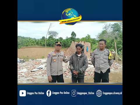 Polres Lubuk Linggau Bantu Korban Rumah Roboh Diterpa Angin 