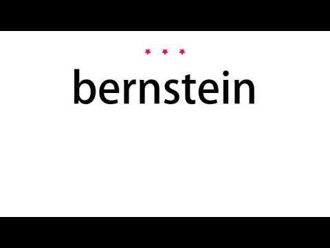 How to pronounce bernstein - Vocab Today