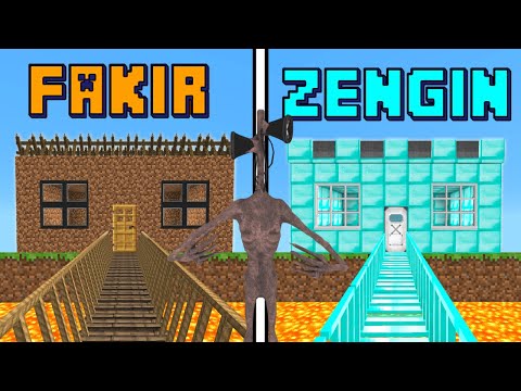 FAKİR GÜVENLİ EV VS ZENGİN GÜVENLİ EV! 😱 - Minecraft