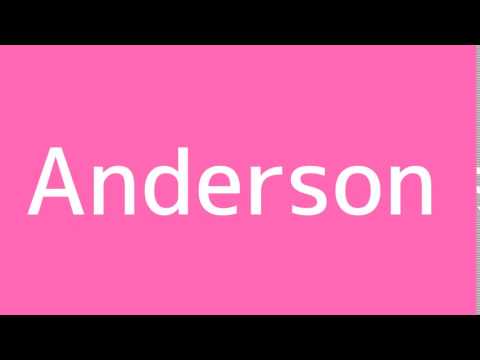How to say Anderson in Spanish