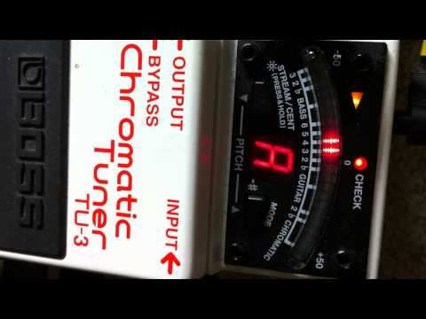 How to tune down 1/2 step (or whole step) using Boss TU-3