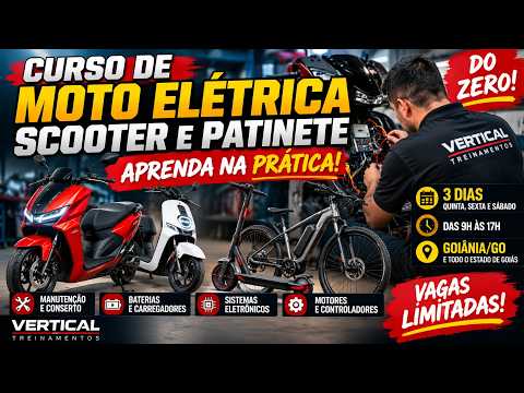 CURSO DE MOTO ELÉTRICA, SCOOTER E PATINETE EM GOIÂNIA | APRENDA A CONSERTAR DO ZERO!