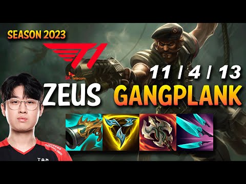 T1 Zeus GANGPLANK  vs CHO'GATH Top - KR Ranked
