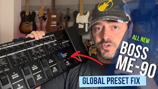 Video thumbnail for New BOSS ME-90 multi effects. How to adjust the Boss me90 global presets. #bosspedals #guitar by The Guitar Generation