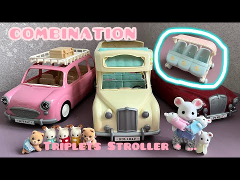 Epoch Sylvanian Families Figūra – Vežimėlis trynukams (5533) video