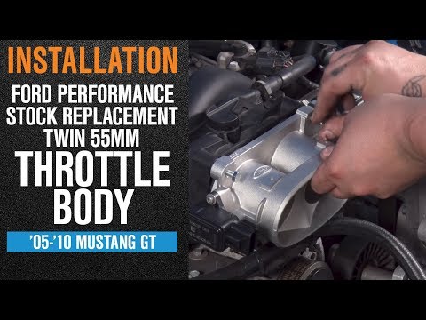 Install 2005-2010 Mustang GT Ford Performance Stock Replacement Twin 55mm Throttle Body