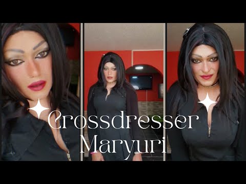 CROSSDRESSER MARYURI IN A BLACK DRESS 😘 #crossdresser
