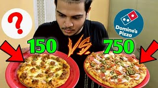 Rs 150 Vs 750 PIZZA | Local Vs DOMINO'S PIZZA Review | Neon Man 360 Food Vlog |