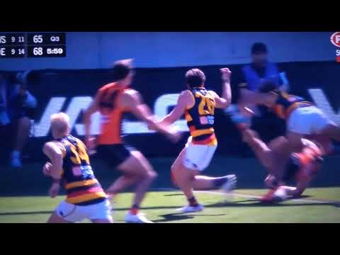 Brutal hit from Shane McAdam vs GWS Round 1 2023