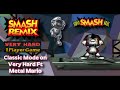 Smash Remix Classic Mode Playthrough Gameplay Featuring Metal Mario VERY HARD