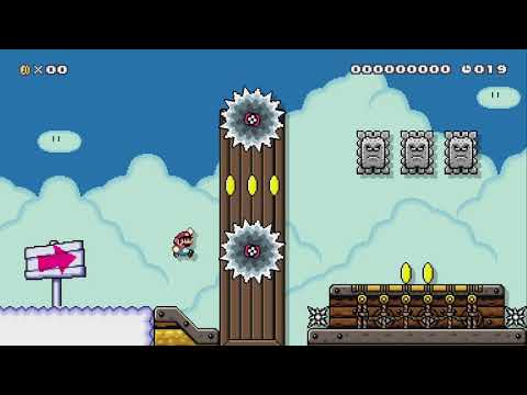 20 seconds: Spinning Thwomps by Fl4xii - Super Mario Maker 2 - No Commentary 1by
