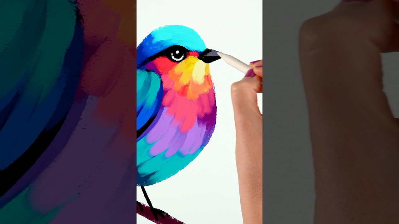 Creating Stunning Bird Art on iPad Step by Step 🦜🎨 #learntodraw #SpringOnShorts