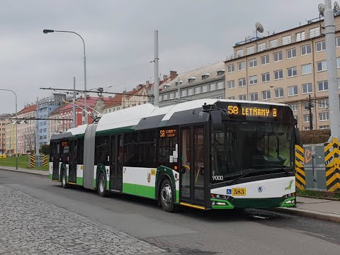 Testování kloubového trolejbusu Škoda 27Tr na lince 58