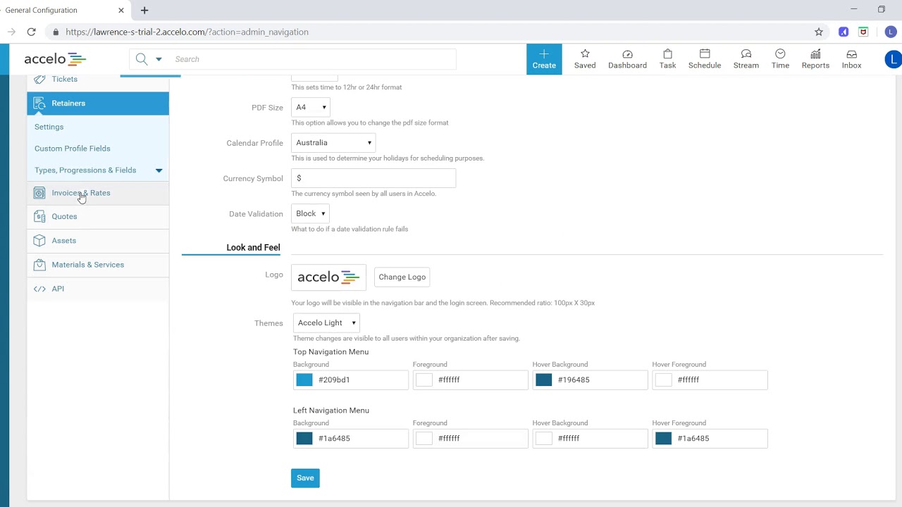 Configuring Retainer Settings