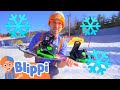 Learning How To Snowboard With Blippi Winter Holiday Videos For Kids