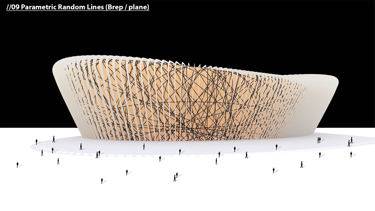 Parametric Stadium Shell Random Lines Grasshopper Tutorial