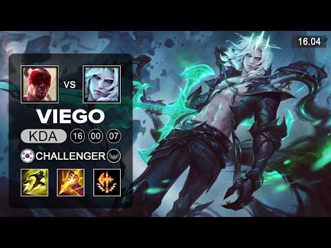 Viego vs Lee Sin Jungle - KR Challenger - Patch 16.04 Season 16