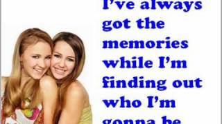 Miley Cyrus ft. Emily Osment - Wherever I go lyrics on the screen