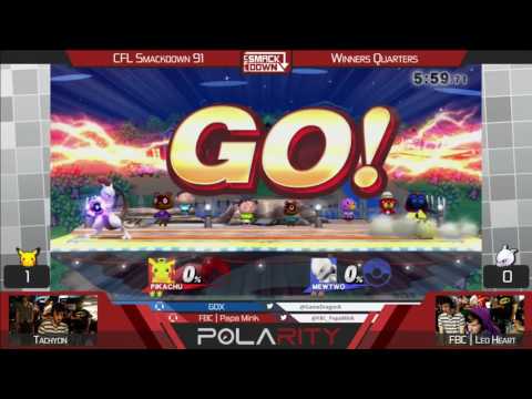 CFL SMackdown 91 WiiU - Tahcyon (Pikachu) vs FBC LeoHeart (Mewtwo) - Winners Quarters