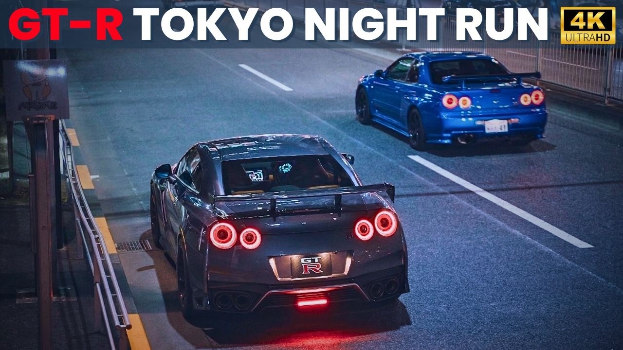 🌃Loud  GT-R Tokyo Night Drive: Marunouchi, Ginza, Toyosu - ASMR | | 4K HDR