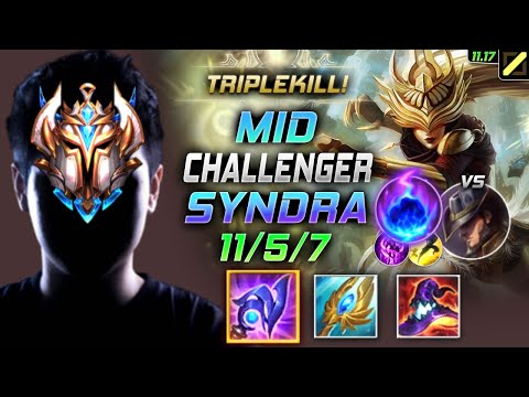Challenger Syndra MID vs Twisted Fate - 챌린저 미드 신드라 템트리 룬 루덴 유성 シンドラ Синдра 暗黑元首 星朵拉 - LOL KR 11.17