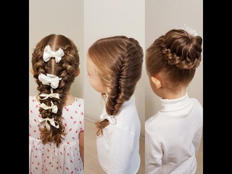3 good looking hairstyles for school - How to braid child to school? Как заплести ребенка в школу?