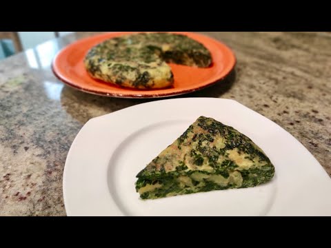 TORTILLA de PATATAS con ESPINACAS - Tortilla española de espinacas