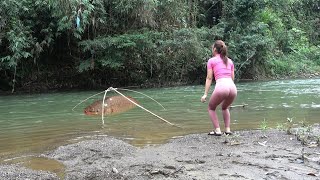 Full Video: Interesting Fishing Techniques of Young Women on Rivers and Lakes, Catch Many Big Fish