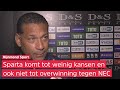Henk Fraser kan leven met punt voor Sparta tegen NEC: 'Het lukte gewoon niet'