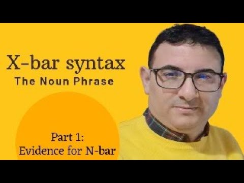Introducing X-bar theory (1): Evidence for N-bar