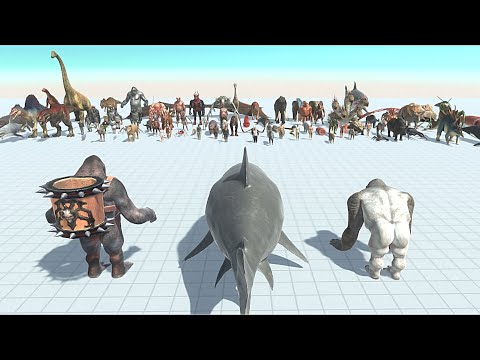 MEGALODON WITH GORO & OLD GORO VS FACTION - Animal Revolt Battle Simulator