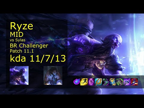 Ryze vs Sylas Mid - BR Challenger 11/7/13 Patch 11.1 Gameplay