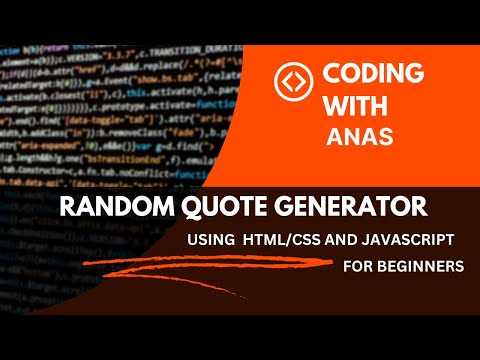 Code Your Own Random Quote Generator Html Css And Javascript Project Tutorial