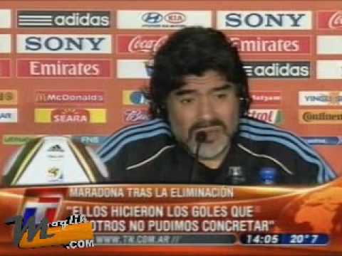 Argentina 0 Alemania 4 Conferencia de prensa Diego Maradona
