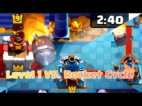Level 1 vs Level 9 Rocket Cycle | Clash Royale