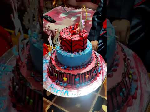 shruti's amazing cake decoration...spider man cake 5 th year completed 🎂