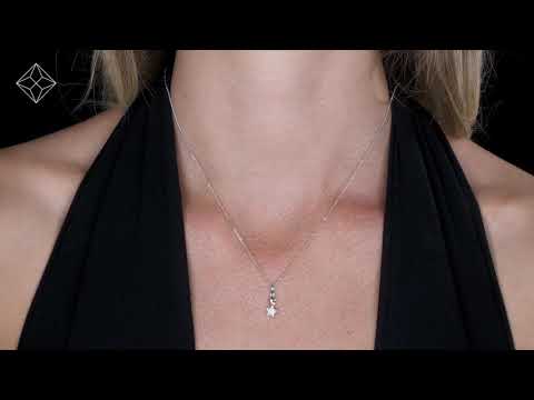 Diamond Dangling Stars Stellato Necklace in 9K White Gold - G4143