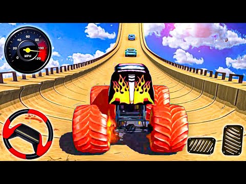 Ultimate Mega Ramp Monster Fire Truck Racing 3D - Monster Truck Stunt Master 2025 - Android Gameplay