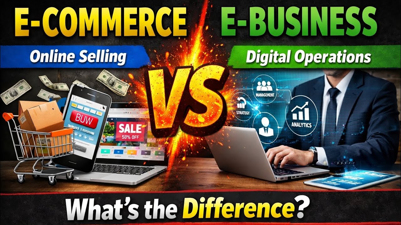 Difference Between E-Commerce and E-Business | E-Commerce vs E-Business#ecommerce #ebusiness #shorts