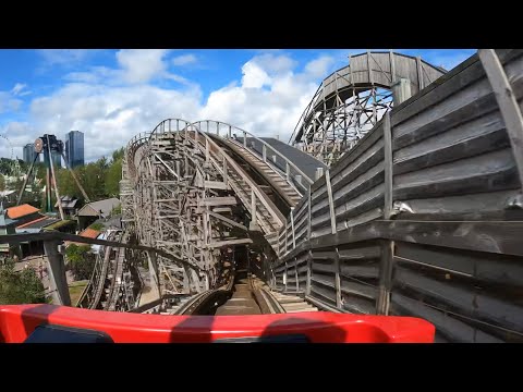 Balder INSANE Wooden Roller Coaster 4K POV! | Liseberg Sweden [No Copyright]
