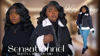Classy Old School 90's Hair | Sensationnel Butta Lace 90’s Bangs Unit 910 | Synthetic Lace Front Wig
