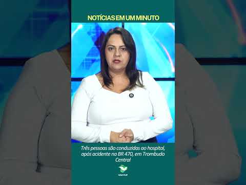 Trombudo Central: Três pessoas são hospitalizadas após acidente entre caminhão e Doblô