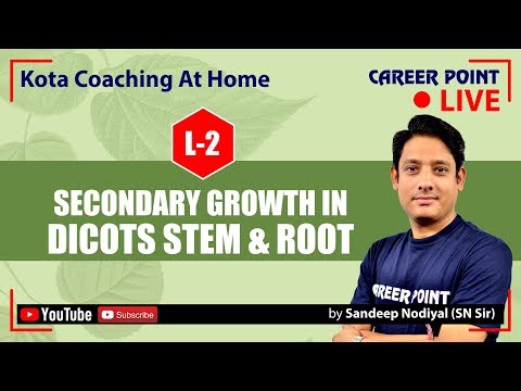 Secondary Growth in Dicots Stem & Root L-2 | NEET Biology Video Lecture | Sandeep Nodiyal (SN Sir)