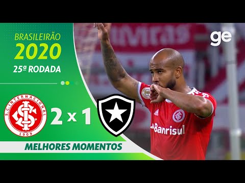 INTERNACIONAL 2 X 1 BOTAFOGO | MELHORES MOMENTOS | 25ª RODADA BRASILEIRÃO 2020 | ge.globo