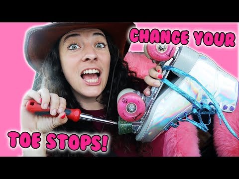 Part of a video titled How to Change the Toe Stops on My Roller Skates - YouTube