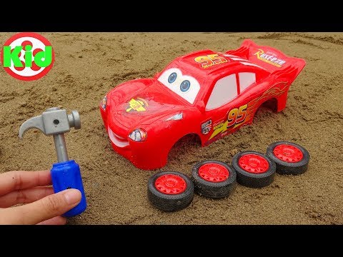 Assembling Lightning Mcqueen racing cars - children's toys B1246P Kid Studio
